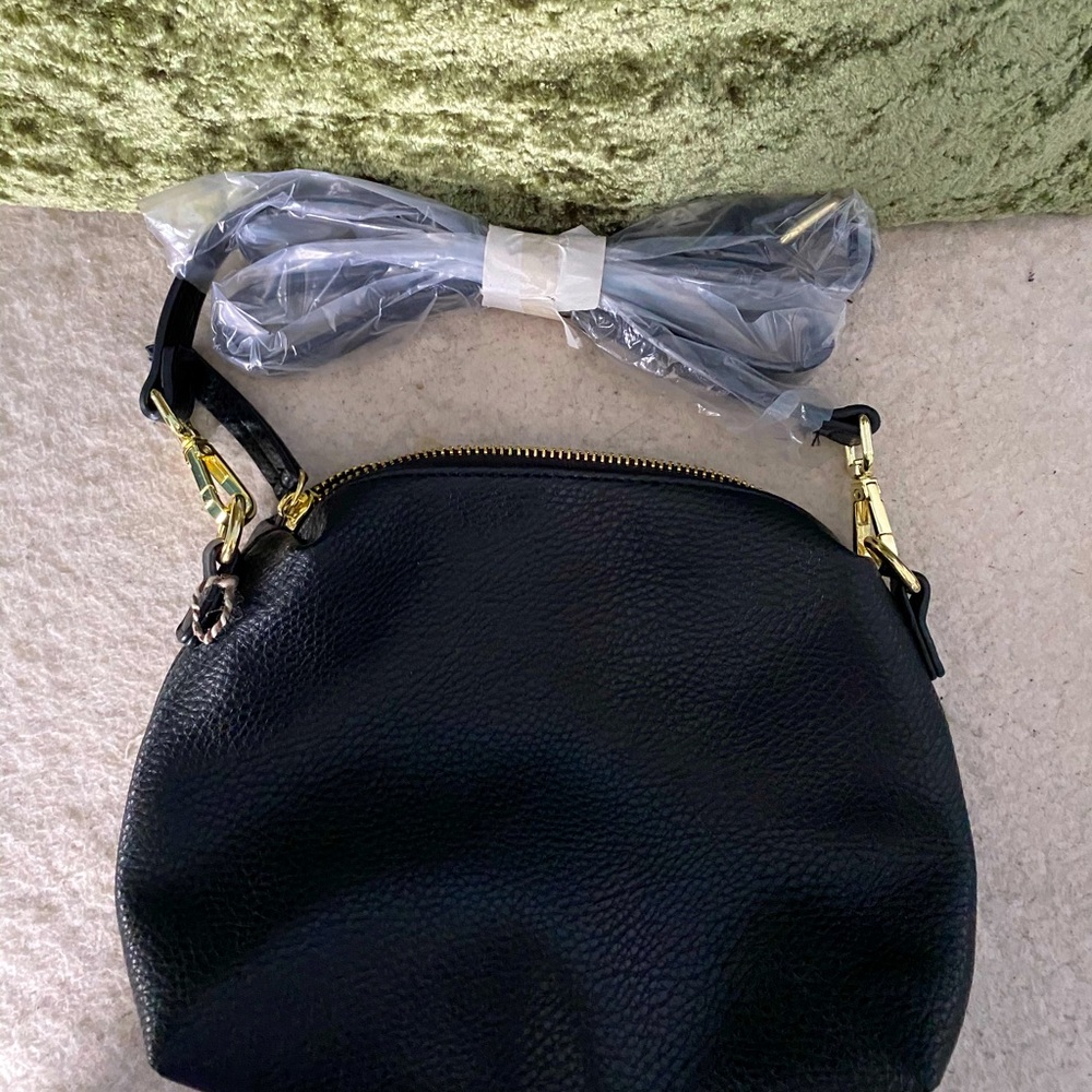 All black vegan leather Steve Madden purse